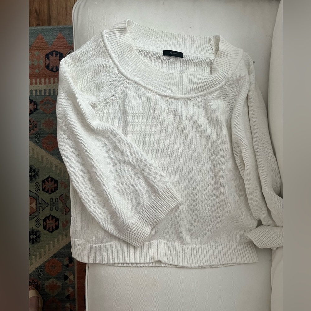 J. Crew winter white Sweater (worn twice) Small
